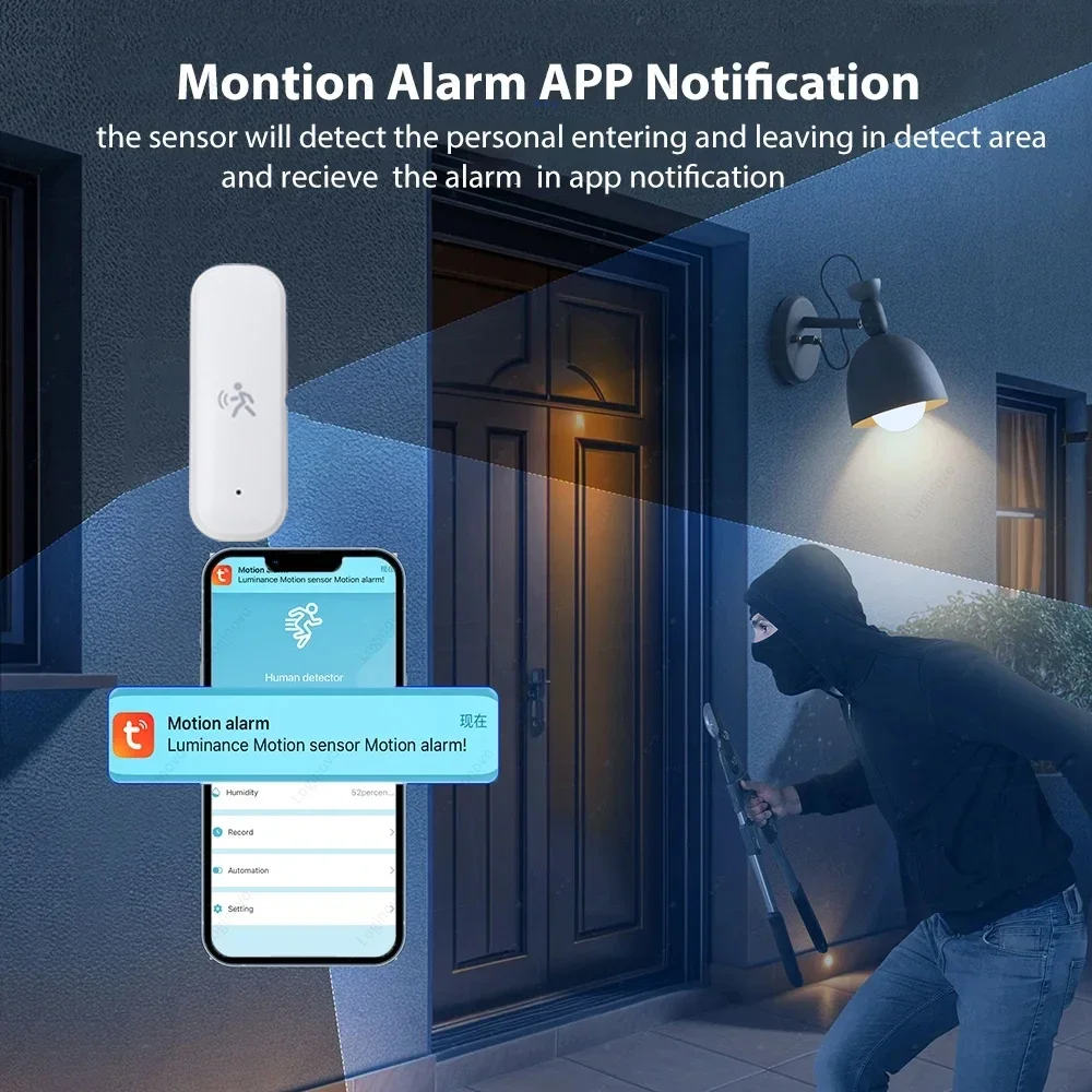 Zigbee 10G MmWave Radar Motion Sensor Human Detector with Illuminance Temperature Humidity Sensor Support Tuya Zigbee2MQTT