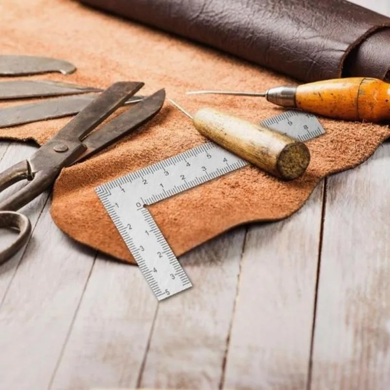 Cute School Supplies Metal Ruler Small Frame Ruler Measuring Layout Tool Stainless Steel Square Square Square Square
