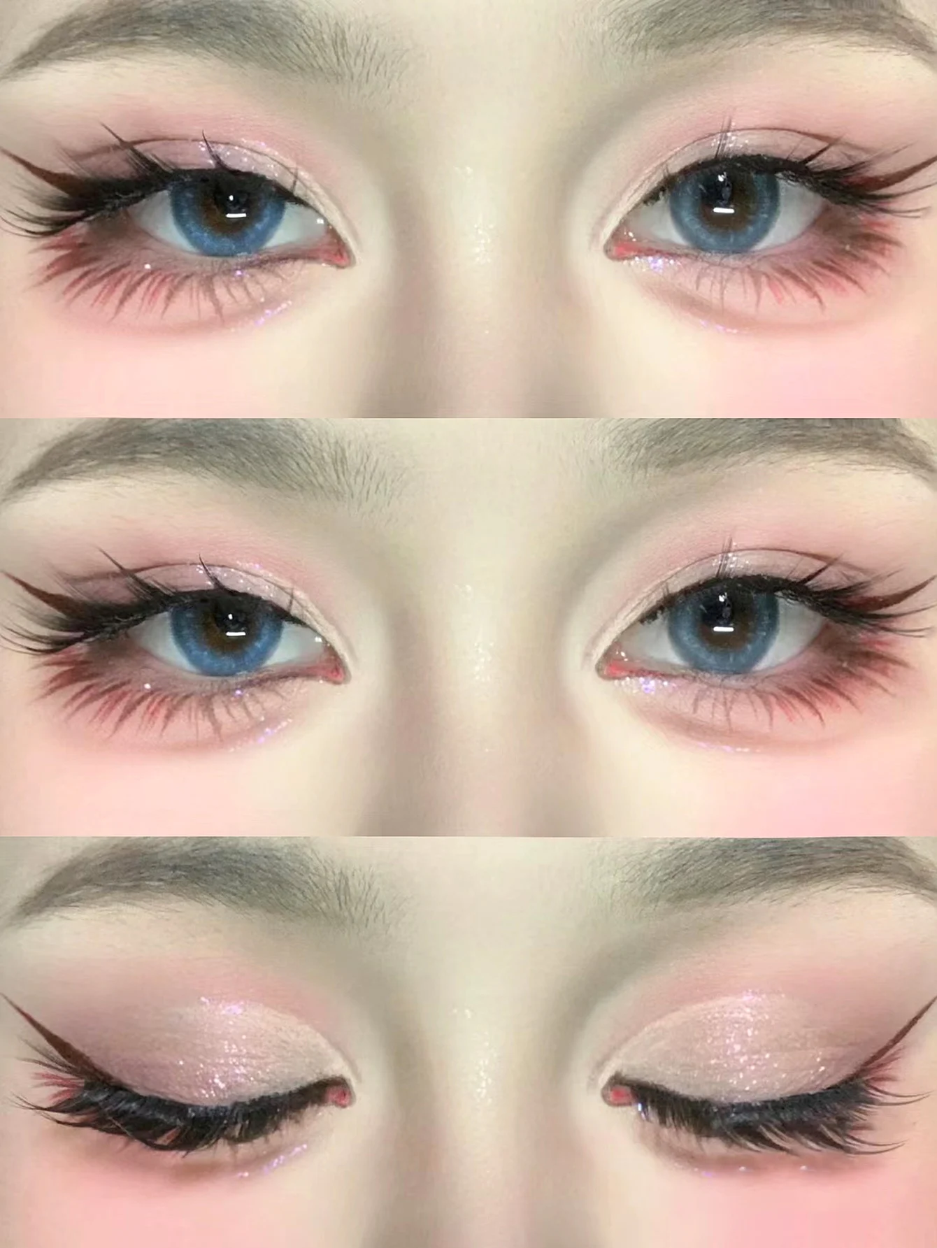 Lasvirey Cat Eye Lashes Manga Lashes Styles 3D Faux Mink Lashes Soft Cross Wispy Natural Winged End Eye Elongated Eyelash Makeup