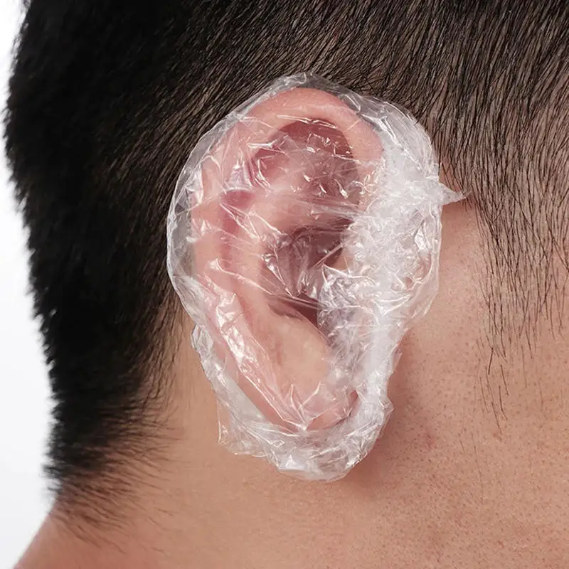 1-500pcs Disposable Hair Dye Earmuff Waterproof Ear Cover Baking Oil Wash Shower Bathing Barber Hairdressing Cleaning Accessorie
