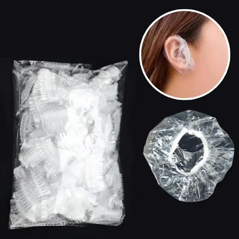 1-500pcs Disposable Hair Dye Earmuff Waterproof Ear Cover Baking Oil Wash Shower Bathing Barber Hairdressing Cleaning Accessorie