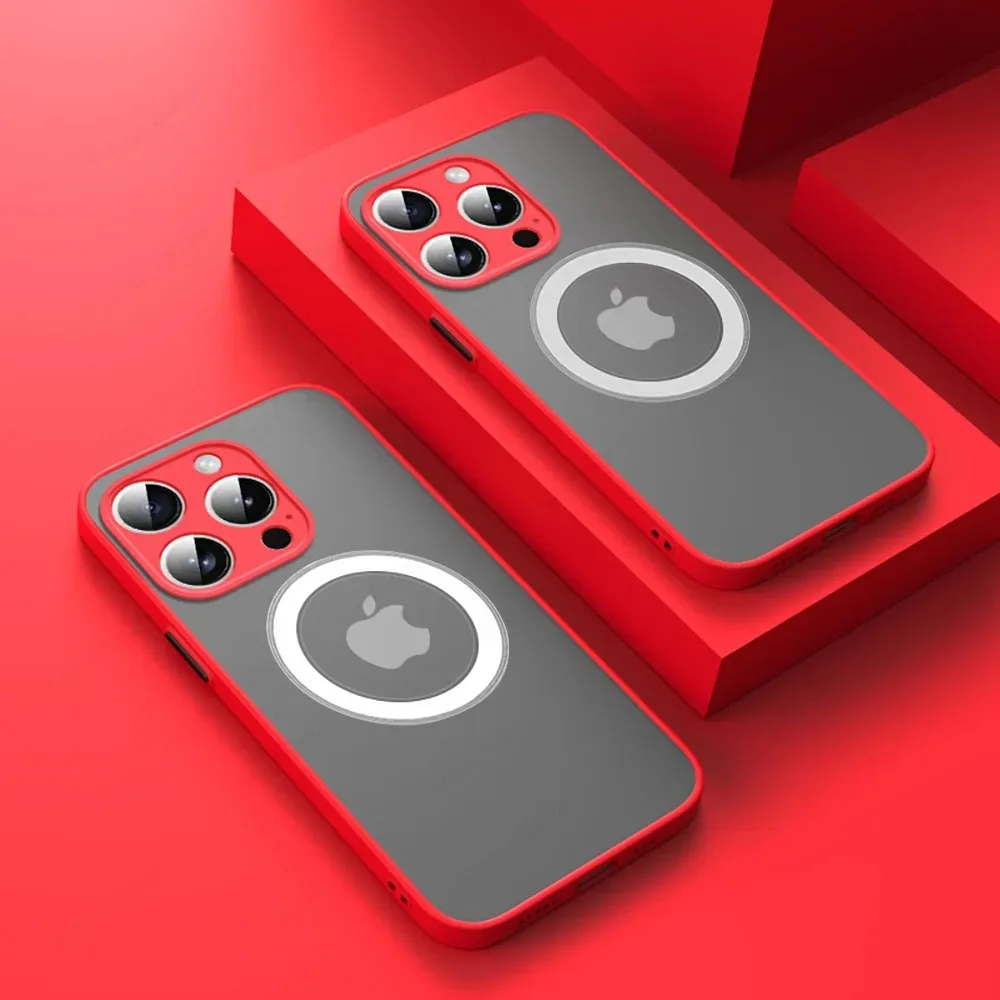 Luxury Armor Matte For Magsafe Magnetic Wireless Charging Case For iPhone 18 17 16 15 14 13 12 11 Pro Max Mini Shockproof Cover
