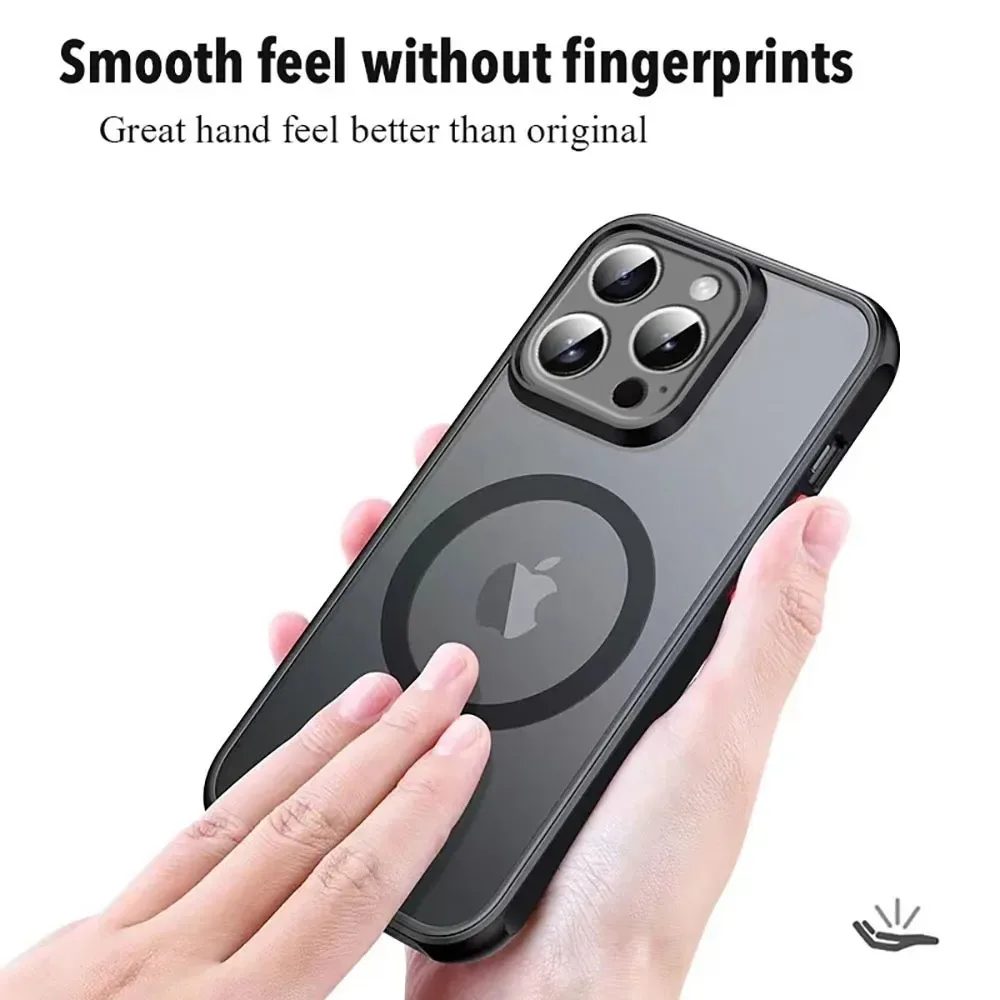 Luxury Armor Matte For Magsafe Magnetic Wireless Charging Case For iPhone 18 17 16 15 14 13 12 11 Pro Max Mini Shockproof Cover