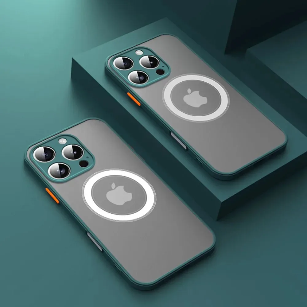 Luxury Armor Matte For Magsafe Magnetic Wireless Charging Case For iPhone 18 17 16 15 14 13 12 11 Pro Max Mini Shockproof Cover