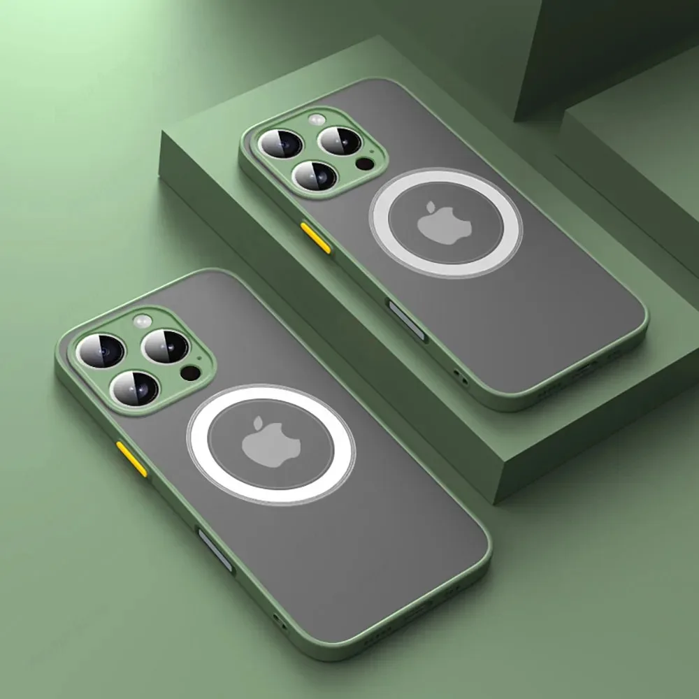 Luxury Armor Matte For Magsafe Magnetic Wireless Charging Case For iPhone 18 17 16 15 14 13 12 11 Pro Max Mini Shockproof Cover