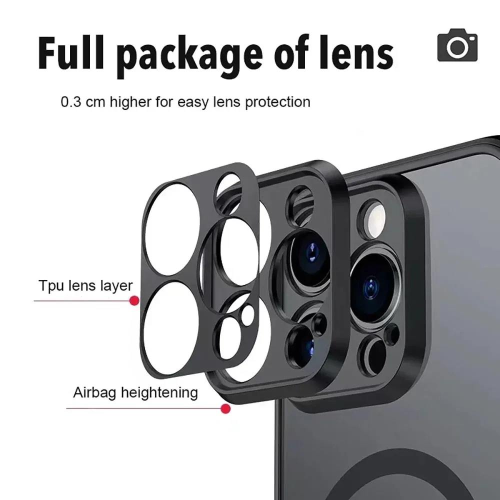 Luxury Armor Matte For Magsafe Magnetic Wireless Charging Case For iPhone 18 17 16 15 14 13 12 11 Pro Max Mini Shockproof Cover