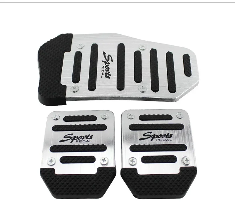 New 2Pcs/3Pcs/set Universal Non-Slip Aluminum Manual Transmission Car Pedal Cover Set Kit Pedali Red/Blue/Silver Car Accessories