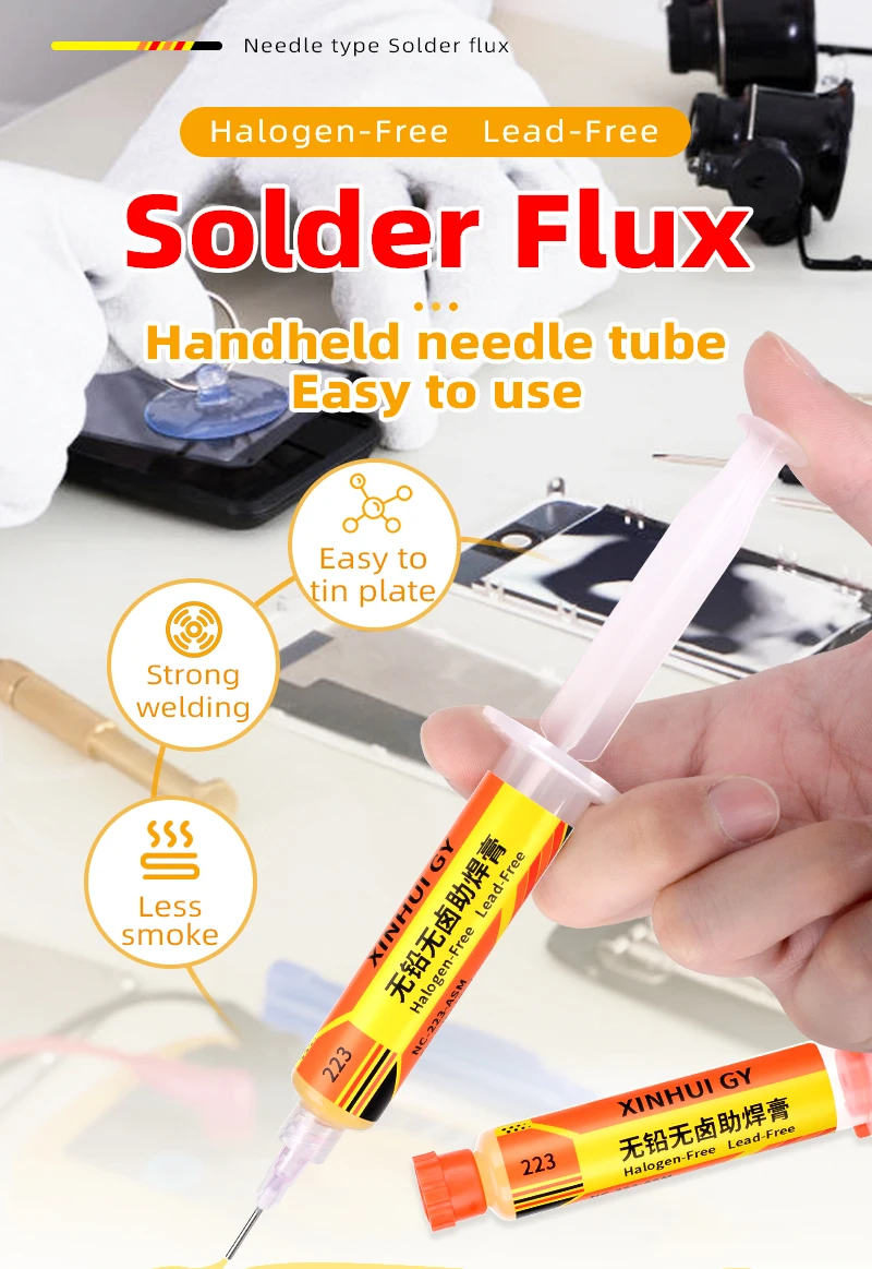 RMA‑223 BGA Flux Paste Lead‑Free Halogen‑Free No‑Clean High Activity Soldering Flux for PCB SMD Chip Mobile Phone Repair Welding