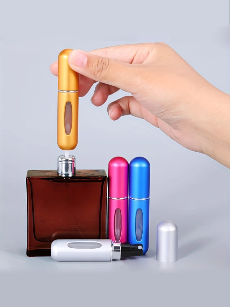 Mini Refillable Perfume Atomizer Aluminum, Travel Perfume Atomizer 5ml, Portable Perfume Dispenser, Refillable Perfume Case Rugg