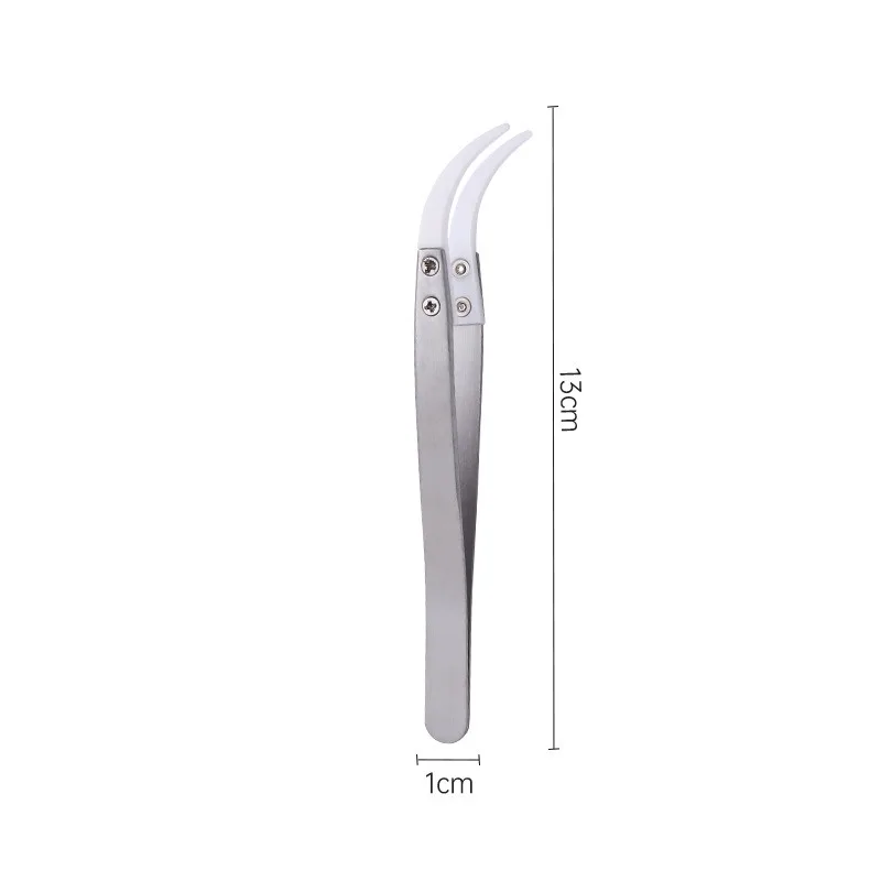 1200° Ceramic Tipped Stainless Steel Tweezers Tips Heat Pointed Resistant Tweezer Electronic Soldering Tweezers Fine Pointed Tip