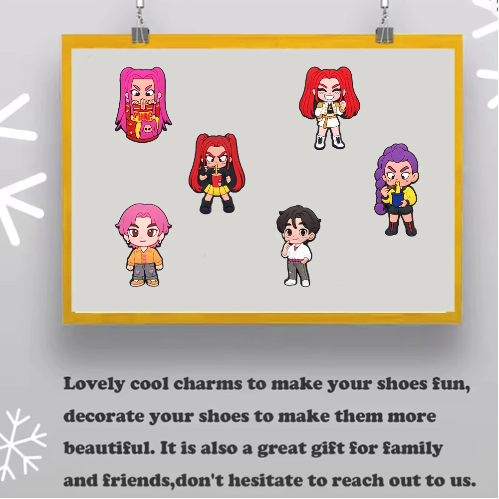 19pcs Korean music Shoe Charms PVC DIY Shoes Decoration Bracelet Wristband Sandal shoe Accessories Buckle for Kids Gifts