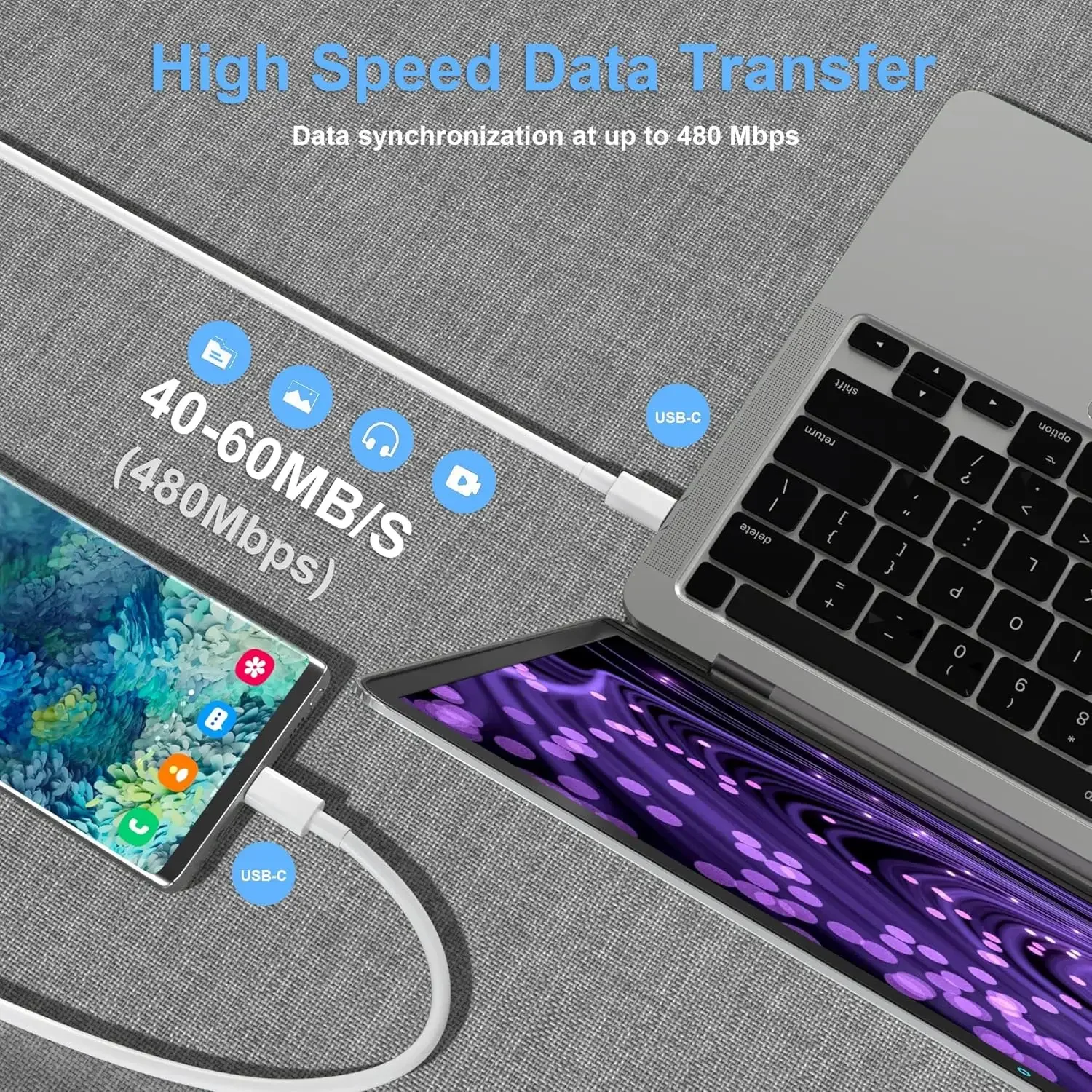 3Pcs Type C To Type C Cable 100W Super Fast Charging Phone Charger Data Wire For Samsung Xiaomi Huawei USB C Quick Charger Cable