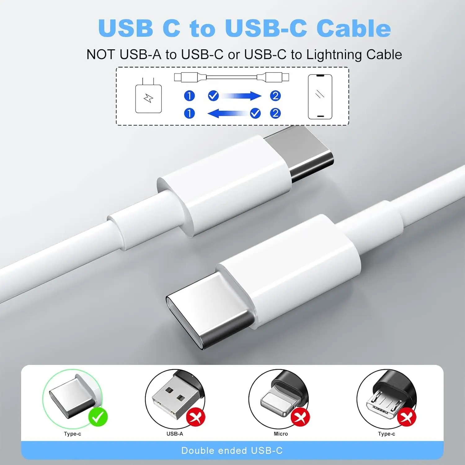 3Pcs Type C To Type C Cable 100W Super Fast Charging Phone Charger Data Wire For Samsung Xiaomi Huawei USB C Quick Charger Cable