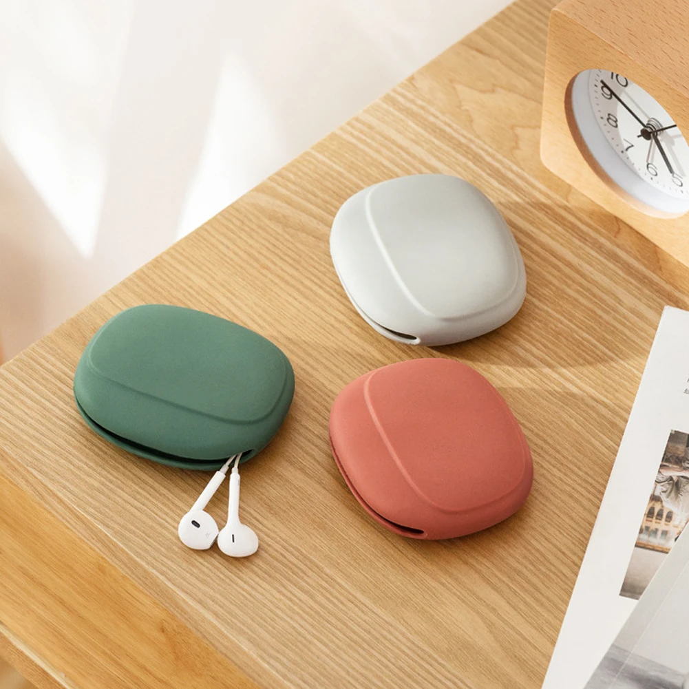 Silicone Cell Phone Cable Bag, Data Cable Storage Box, Travel Earphone, Wire Key, U Drive, USB Rating, Sauna