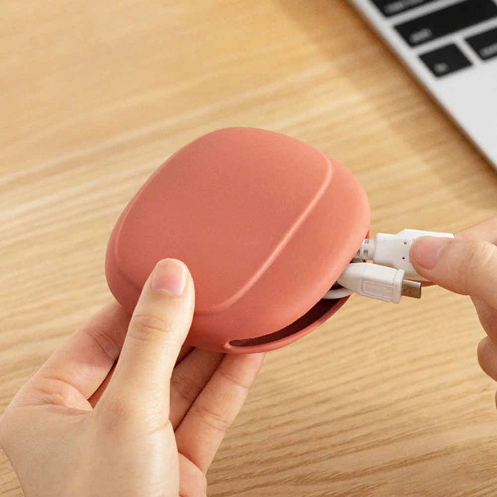 Silicone Cell Phone Cable Bag, Data Cable Storage Box, Travel Earphone, Wire Key, U Drive, USB Rating, Sauna