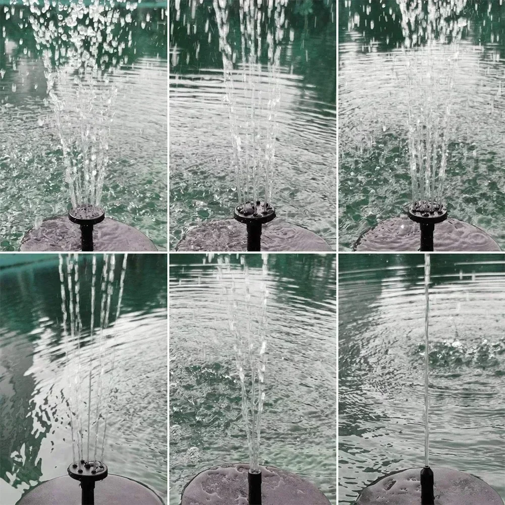 13cm, 16cm, 18cm Solar Fountain Pumps - Ideal for Outdoor Garden Pools, Bird Baths, Small Ponds. 8-Nozzle Floating Model