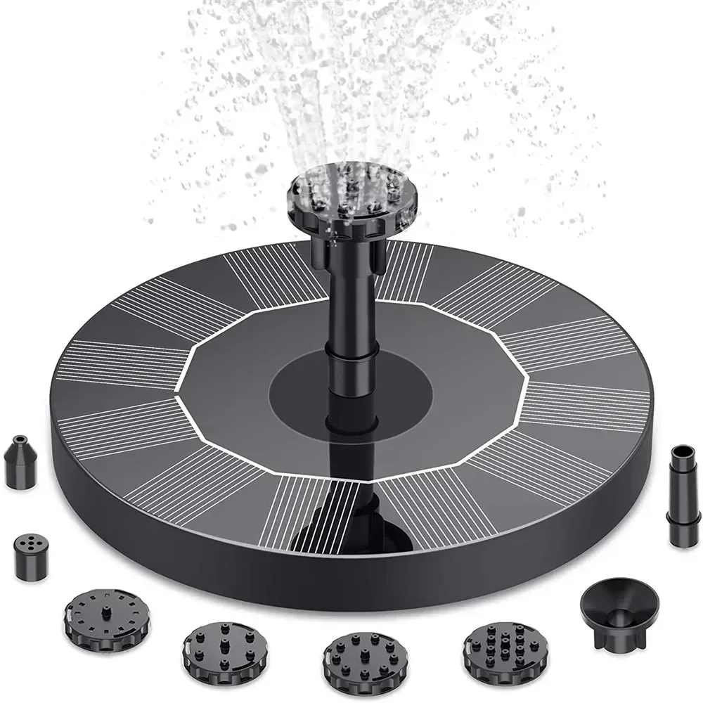 13cm, 16cm, 18cm Solar Fountain Pumps - Ideal for Outdoor Garden Pools, Bird Baths, Small Ponds. 8-Nozzle Floating Model