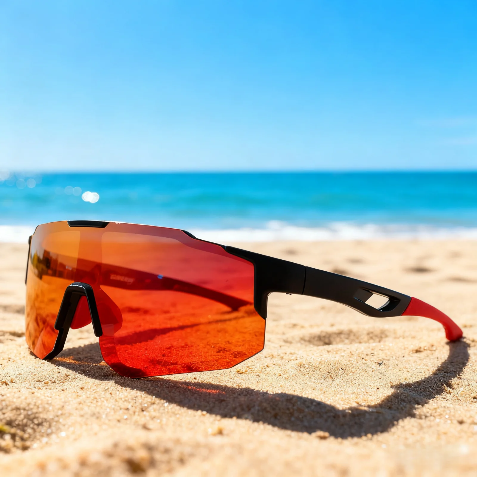 Oversized Colorful Sports Sunglasses - Wraparound Design, UV400 Unisex Comfort Fit for Cycling, Hiking & Outdoor