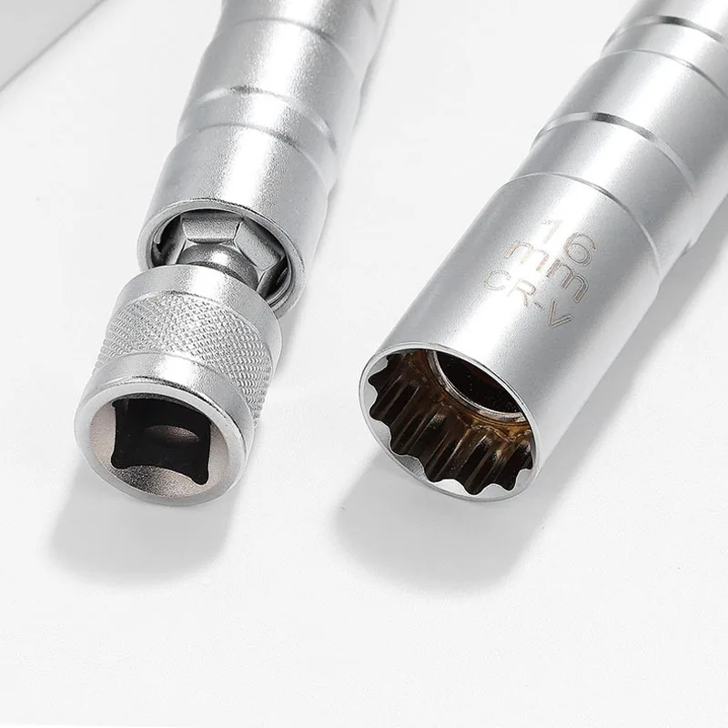 Spark Plug Socket Wrench Adapter 14mm 16mm Install Replace Repair Kit Swivel Torque Magnetic Remove Removal Gap Tool Car AUTO