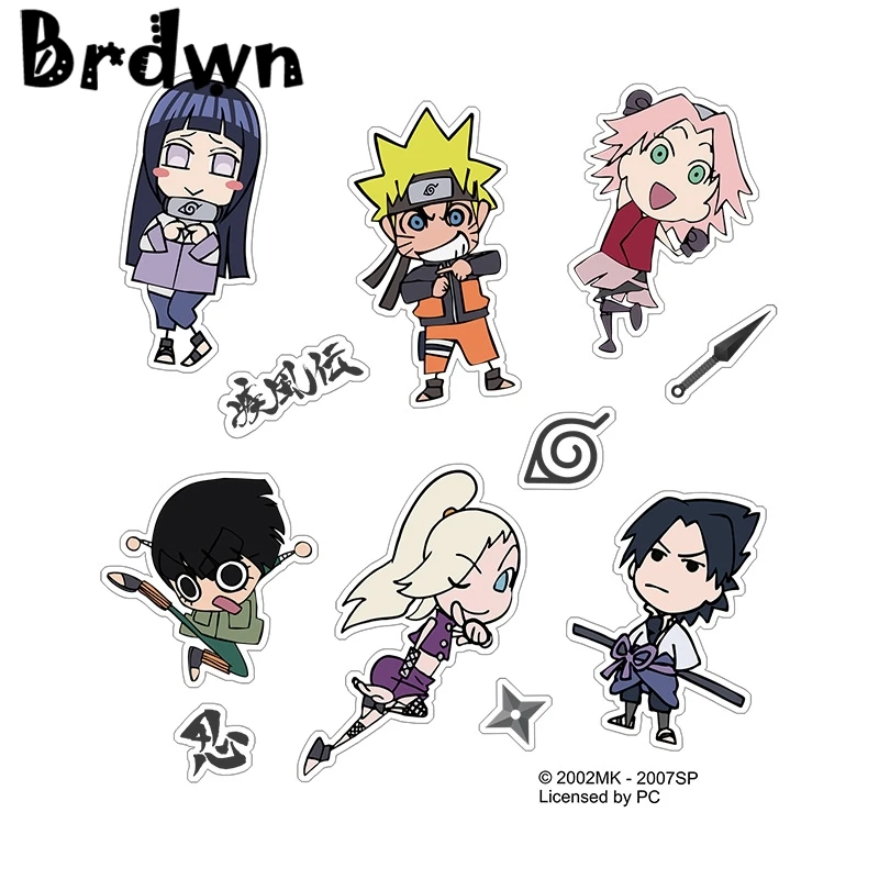 Brdwn NARUTO Hyuga Hinata Sai Gaara Rock Lee Nara Shikamaru Q ver Official Authorization Cosplay Stickers Paster
