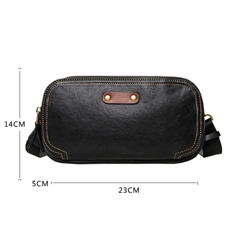 AETOO Genuine Leather Men's Chest Bag Messenger Bag Shoulder Bag Casual First Layer Cowhide Waist Bag Trendy Men's Bag