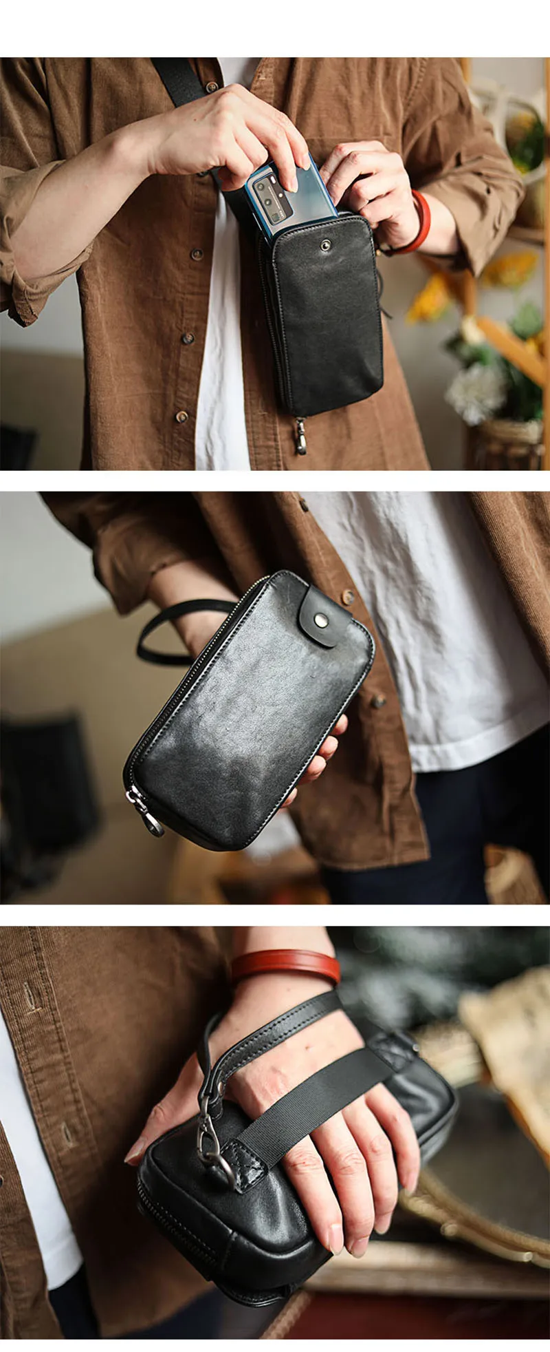 AETOO Genuine Leather Men's Chest Bag Messenger Bag Shoulder Bag Casual First Layer Cowhide Waist Bag Trendy Men's Bag
