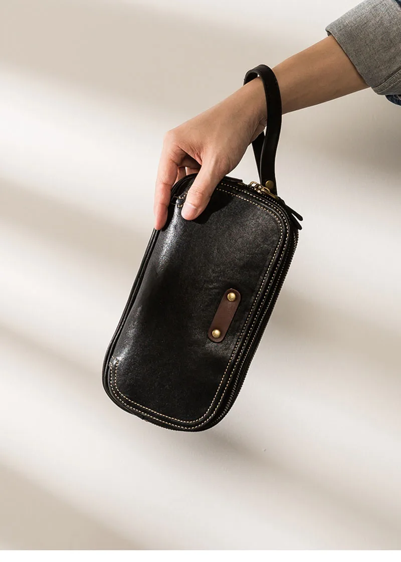 AETOO Genuine Leather Men's Chest Bag Messenger Bag Shoulder Bag Casual First Layer Cowhide Waist Bag Trendy Men's Bag