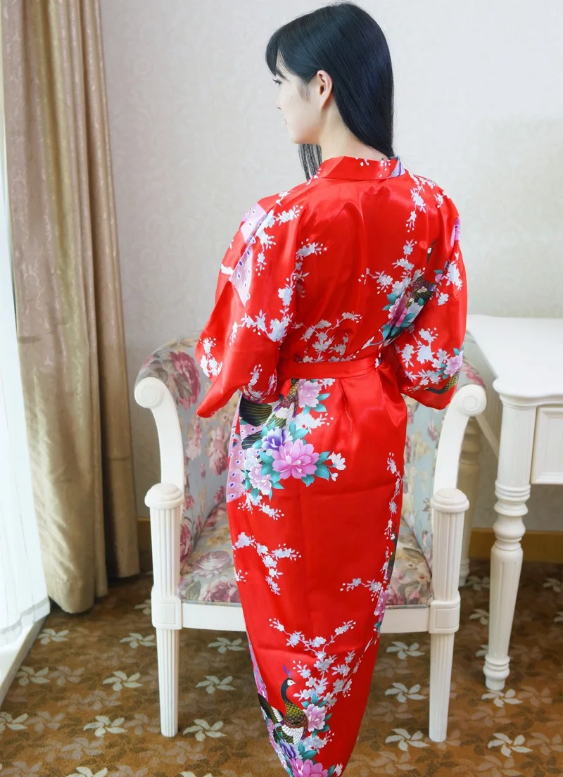 Sexy Women Long Robe With Pocket Wedding Bride Bridesmaid Dressing Gown Rayon Kimono Bathrobe Large Size S-XXXL Night Dress