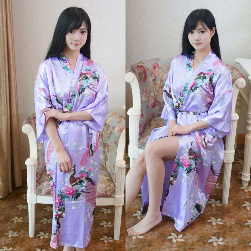Sexy Women Long Robe With Pocket Wedding Bride Bridesmaid Dressing Gown Rayon Kimono Bathrobe Large Size S-XXXL Night Dress