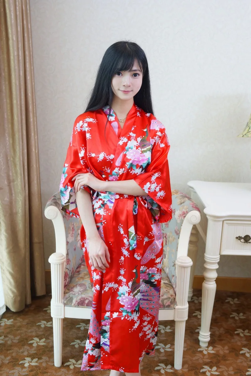 Sexy Women Long Robe With Pocket Wedding Bride Bridesmaid Dressing Gown Rayon Kimono Bathrobe Large Size S-XXXL Night Dress