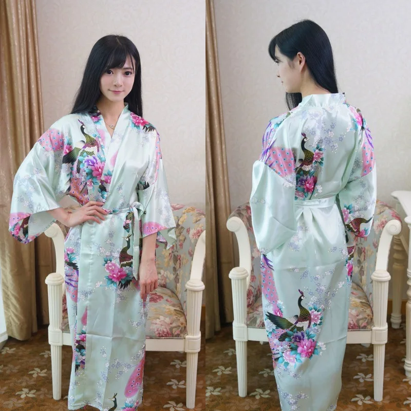 Sexy Women Long Robe With Pocket Wedding Bride Bridesmaid Dressing Gown Rayon Kimono Bathrobe Large Size S-XXXL Night Dress
