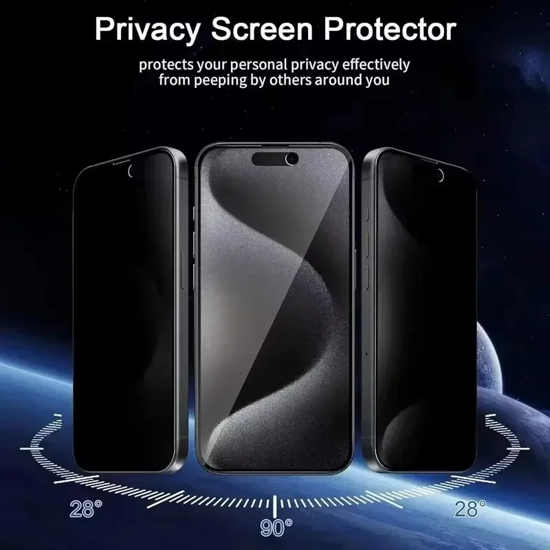 Full Cover Privacy Screen Protector For iPhone 11 12 13 14 15 17 18 Pro Max Best 8K Anti-spy Glass For iPhone 16 PRO XR XS MAX