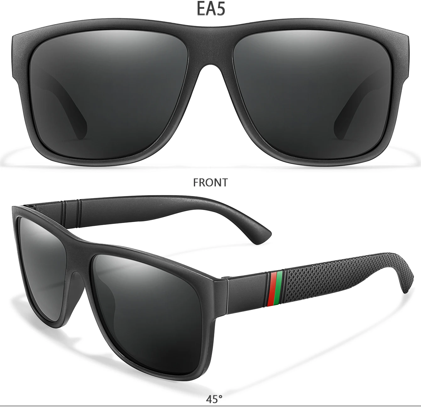 Classic Brand Men Square Polarized Fishing Sunglasses Outdoor Driving Cycling Running Goggles Vintage Large Frame UV400