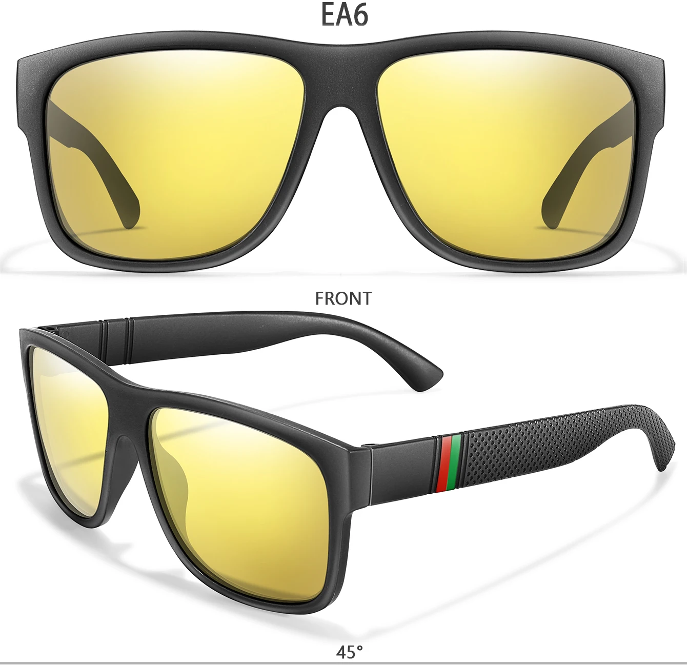 Classic Brand Men Square Polarized Fishing Sunglasses Outdoor Driving Cycling Running Goggles Vintage Large Frame UV400