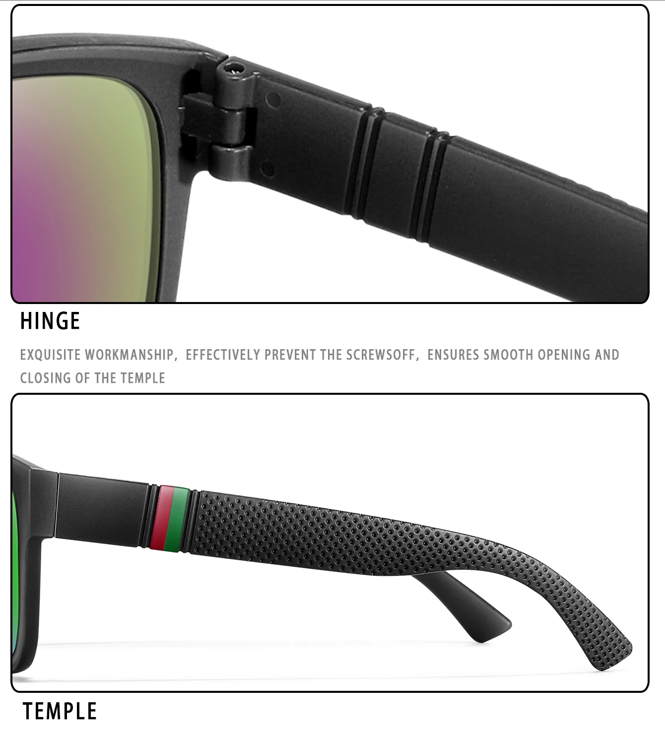 Classic Brand Men Square Polarized Fishing Sunglasses Outdoor Driving Cycling Running Goggles Vintage Large Frame UV400