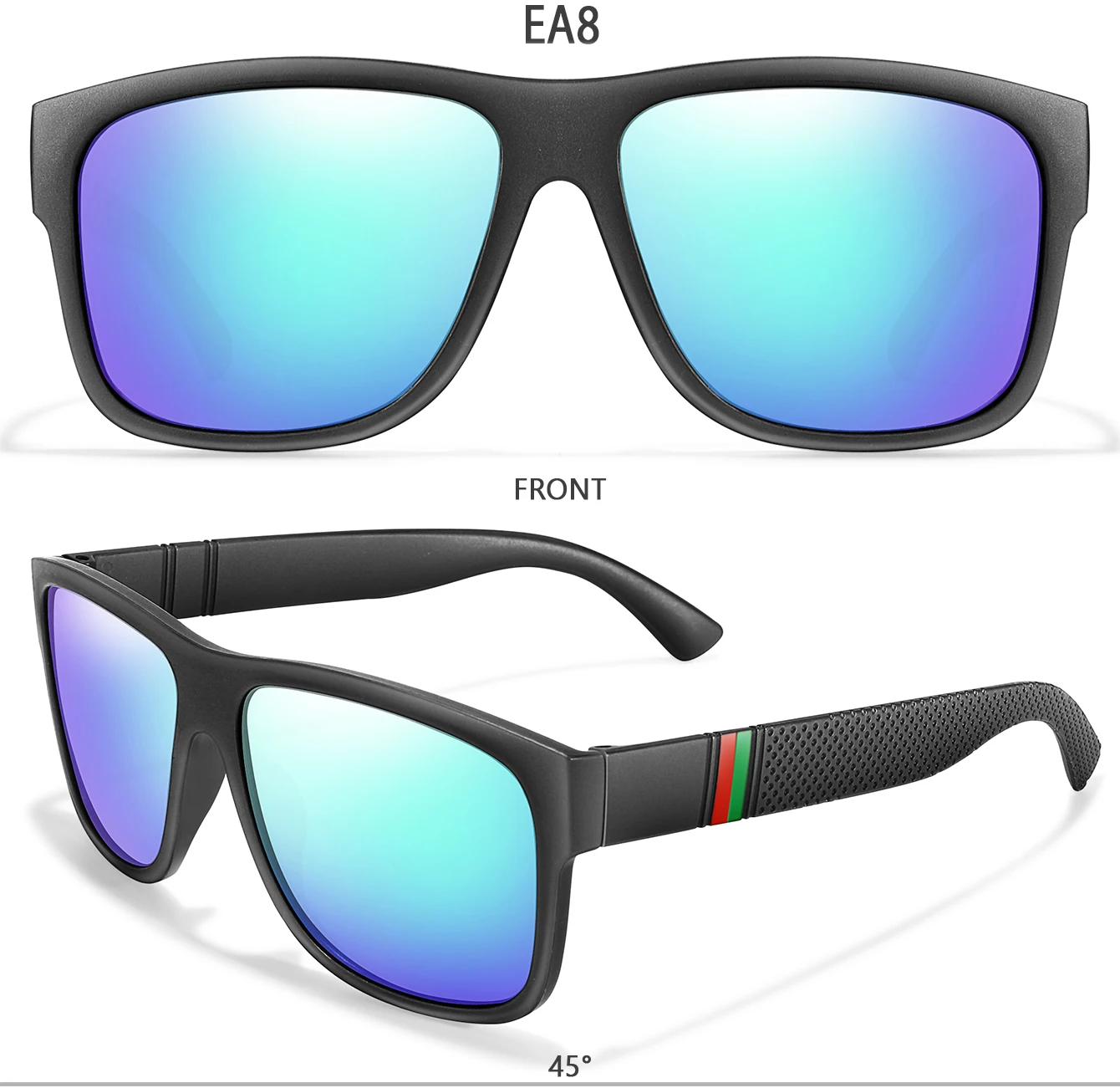 Classic Brand Men Square Polarized Fishing Sunglasses Outdoor Driving Cycling Running Goggles Vintage Large Frame UV400