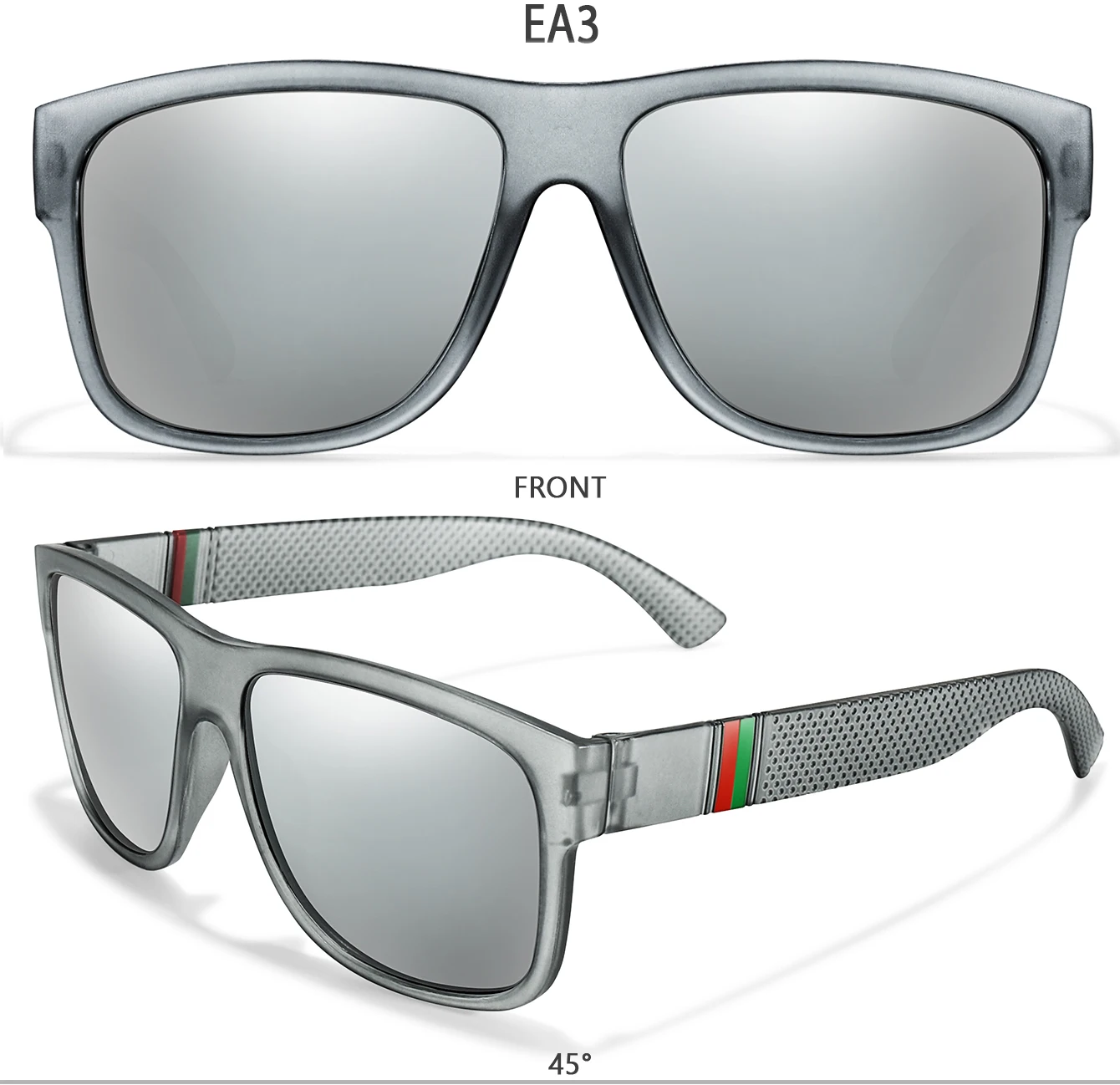 Classic Brand Men Square Polarized Fishing Sunglasses Outdoor Driving Cycling Running Goggles Vintage Large Frame UV400