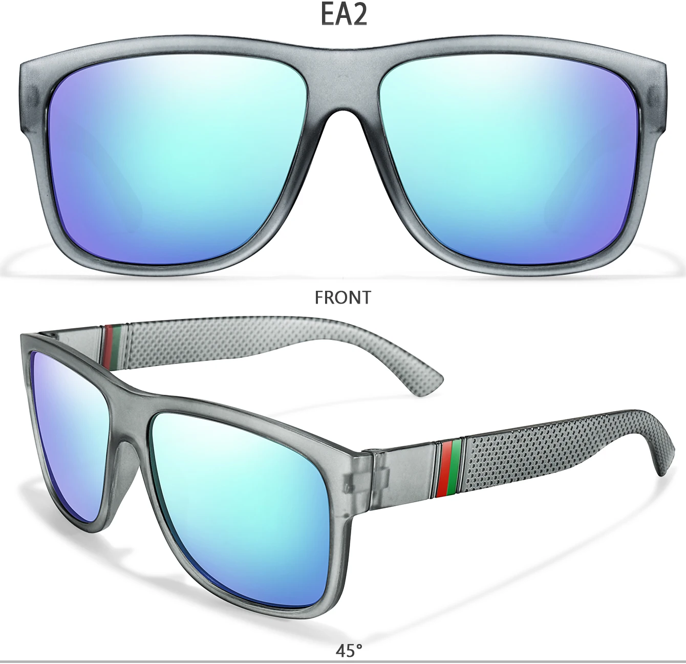 Classic Brand Men Square Polarized Fishing Sunglasses Outdoor Driving Cycling Running Goggles Vintage Large Frame UV400