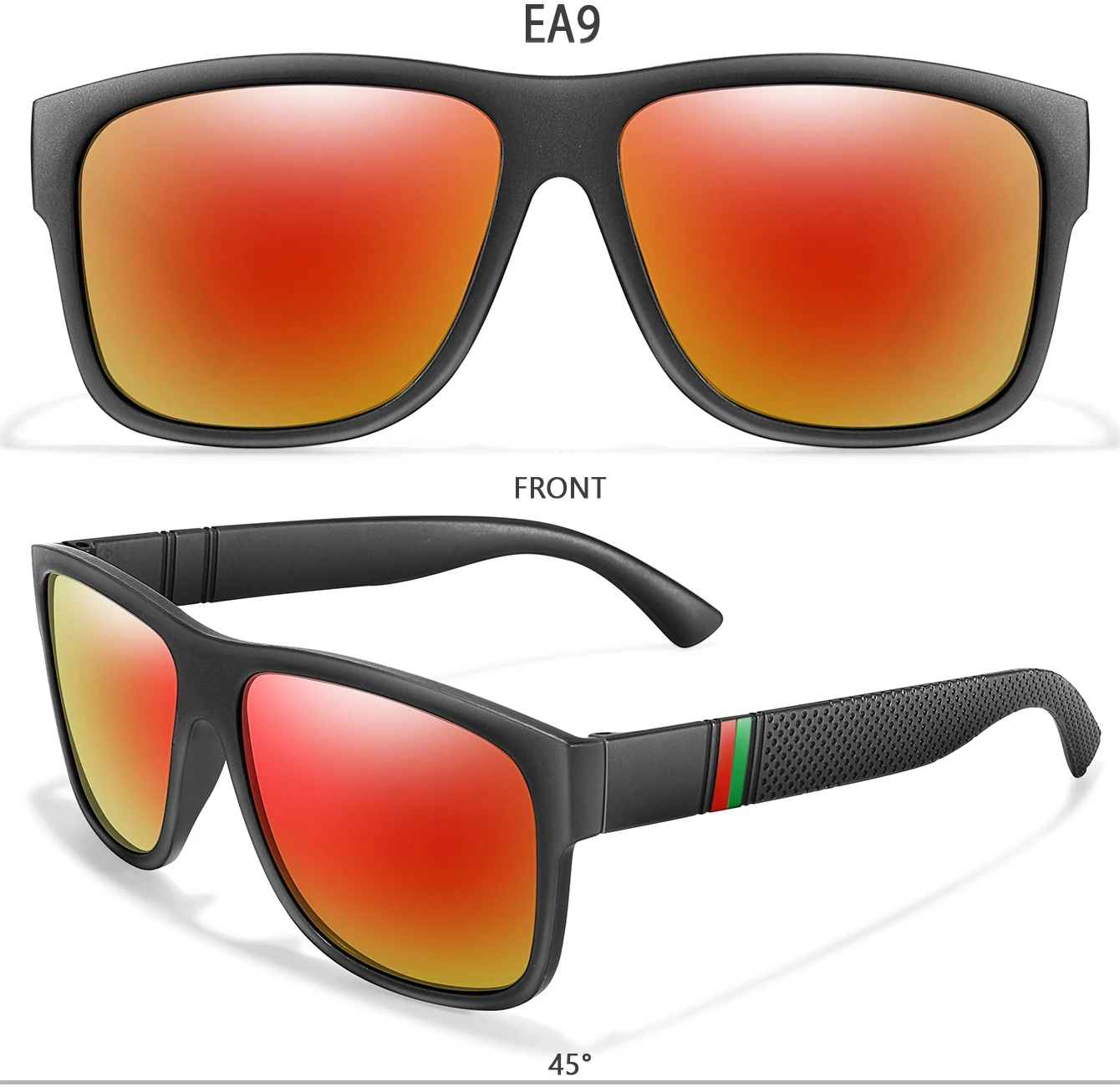 Classic Brand Men Square Polarized Fishing Sunglasses Outdoor Driving Cycling Running Goggles Vintage Large Frame UV400