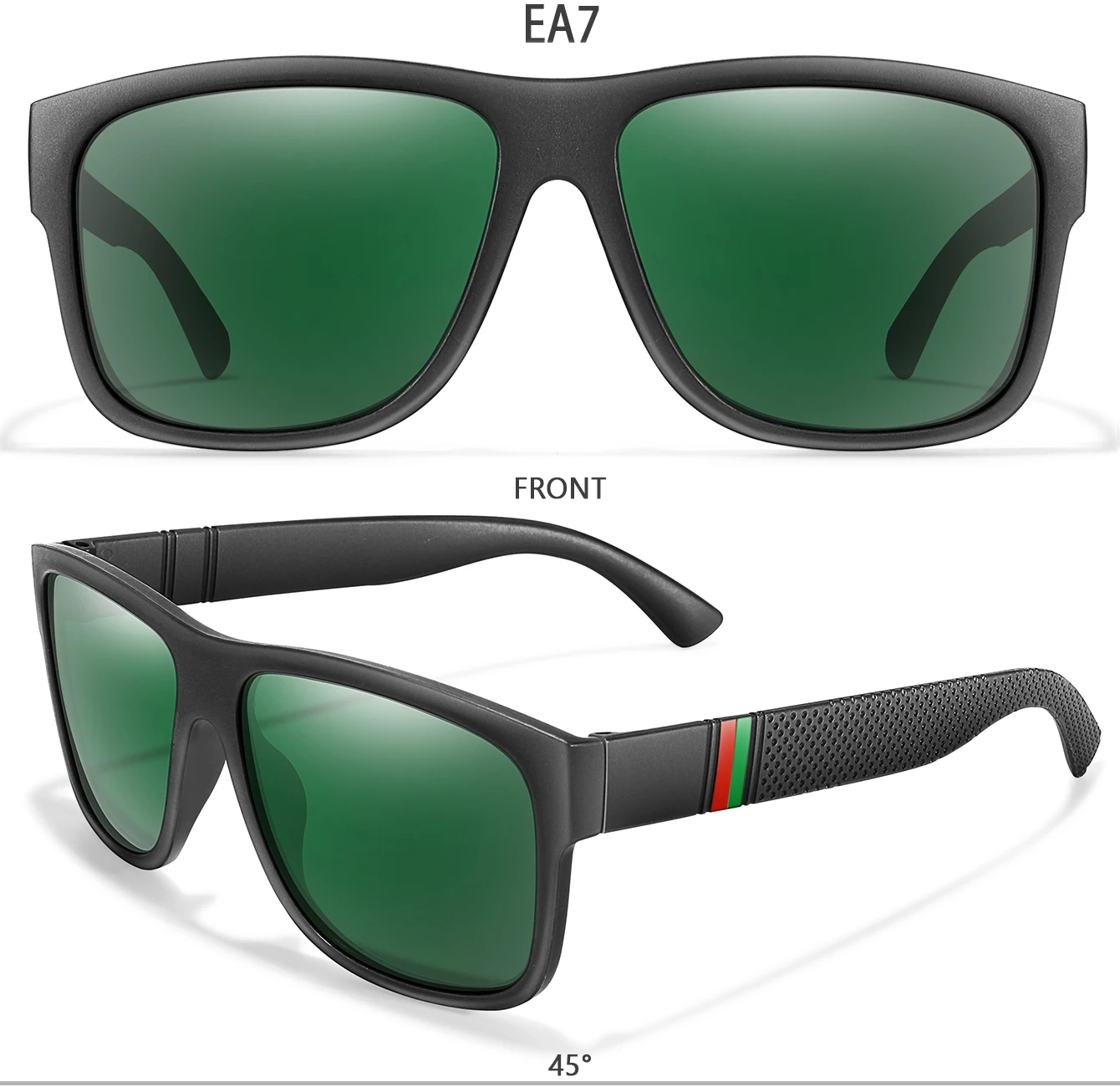 Classic Brand Men Square Polarized Fishing Sunglasses Outdoor Driving Cycling Running Goggles Vintage Large Frame UV400