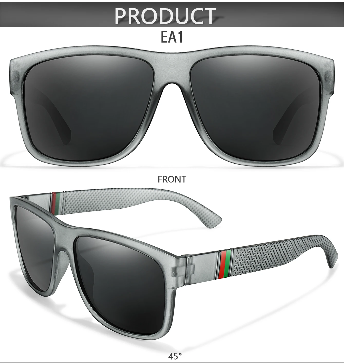 Classic Brand Men Square Polarized Fishing Sunglasses Outdoor Driving Cycling Running Goggles Vintage Large Frame UV400