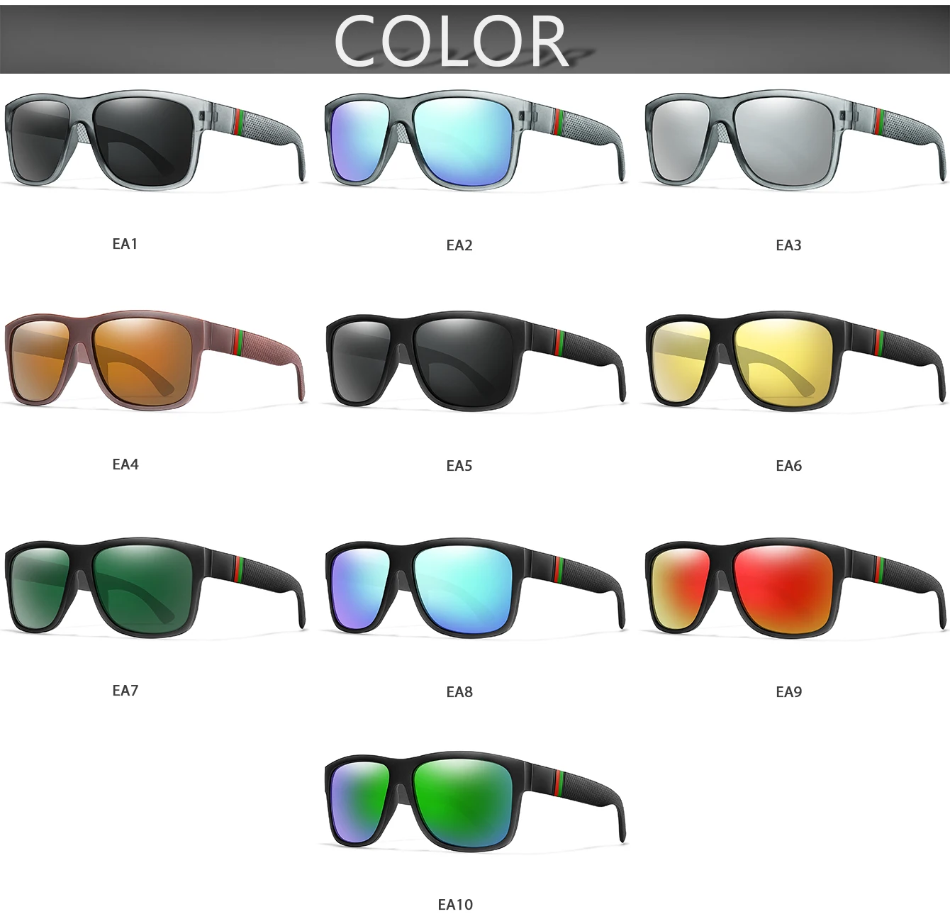 Classic Brand Men Square Polarized Fishing Sunglasses Outdoor Driving Cycling Running Goggles Vintage Large Frame UV400