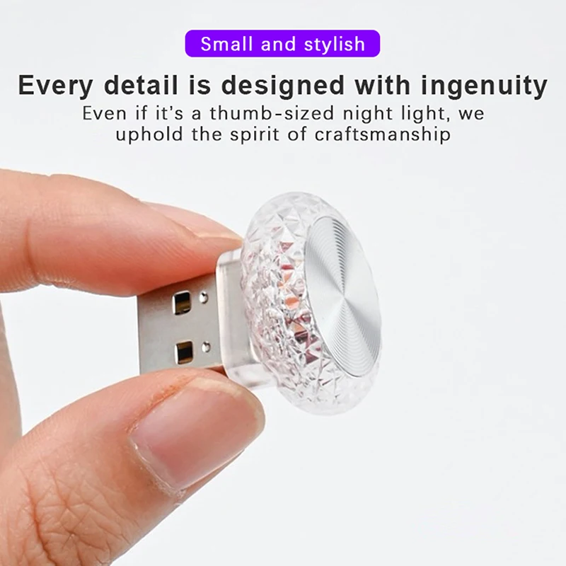 Portable Car USB Ambient Light Mini LED Decorative Atmosphere Lamps For Auto Interior Environment Light Computer Light Plug Play