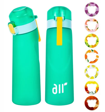 1pc Air Water Bottle With 1pc Random Flavor Pods Portable Transparent With Straw Leak Proof Suitable for Outdoor Sports