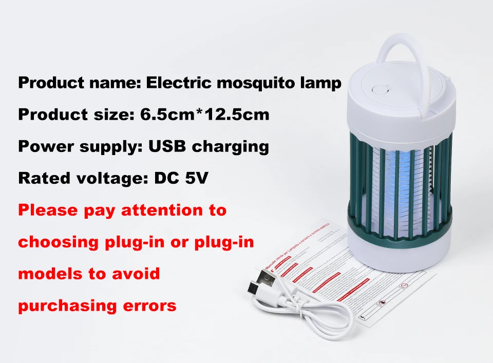 Electric Mosquito Killer Lamp UV Light Bug Zapper Trap USB 5V Summer Fly Swatter Insect Killer Light ﻿Camping