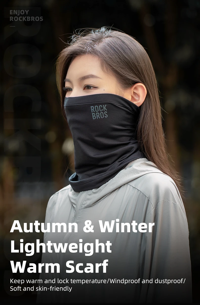 ROCKBROS Winter Keep Warm Cycling Face Mask Fleece Hiking Camping Ski Balaclava Neck Scarf Windproof MTB Road Bicycle Bike Mask