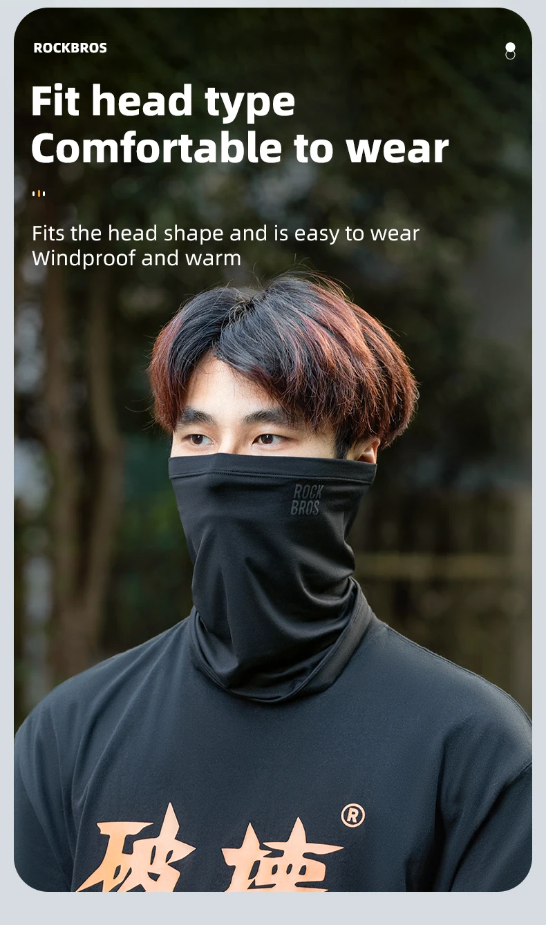 ROCKBROS Winter Keep Warm Cycling Face Mask Fleece Hiking Camping Ski Balaclava Neck Scarf Windproof MTB Road Bicycle Bike Mask