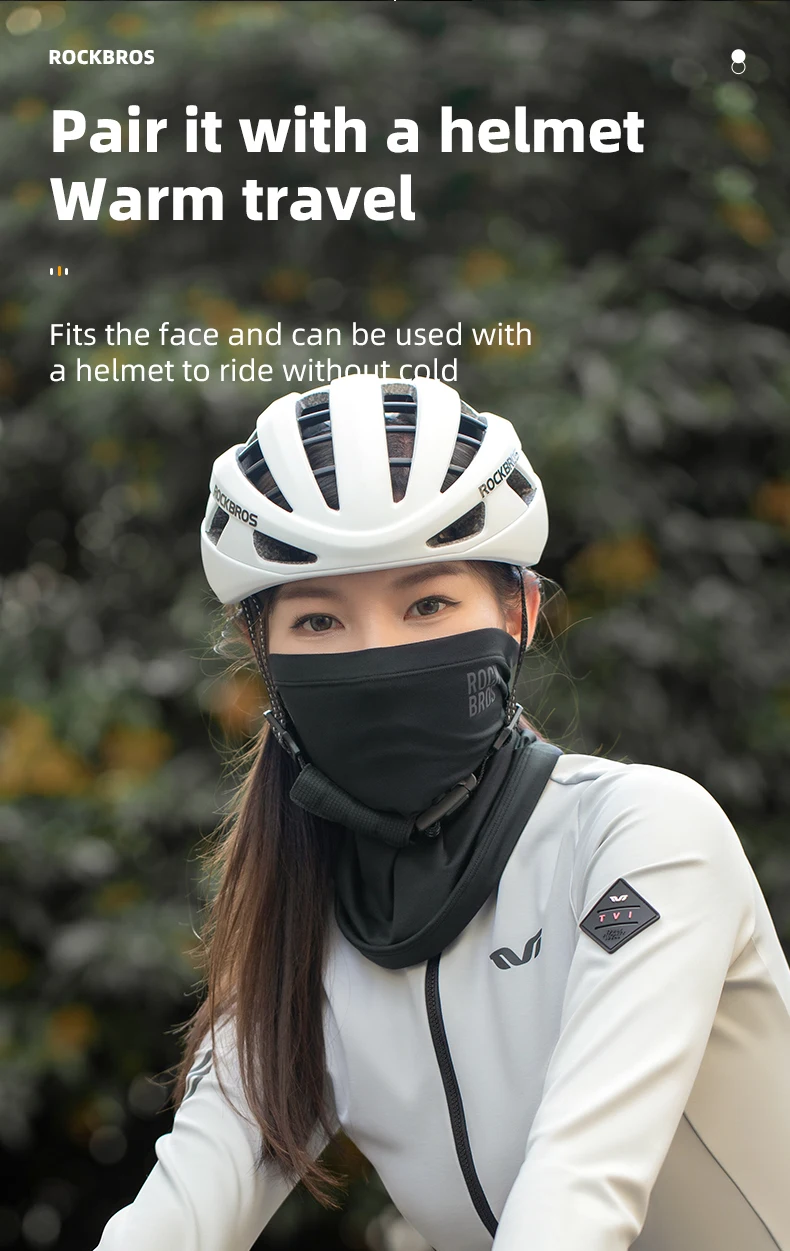 ROCKBROS Winter Keep Warm Cycling Face Mask Fleece Hiking Camping Ski Balaclava Neck Scarf Windproof MTB Road Bicycle Bike Mask