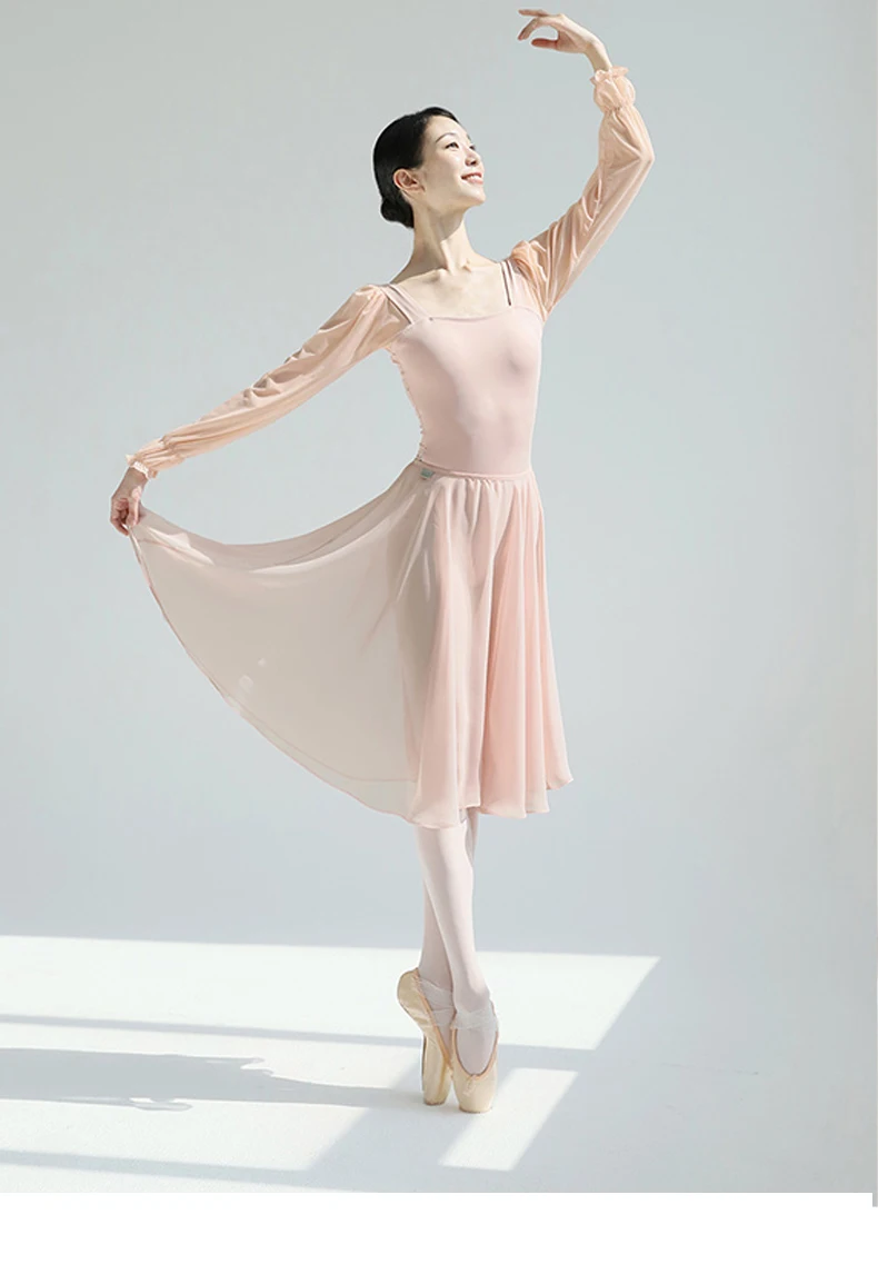Ballet Practice Suit Dance Suit Gym Suit Gauze Skirt Female Adult Basic Training Body Ballet Skirt Tights