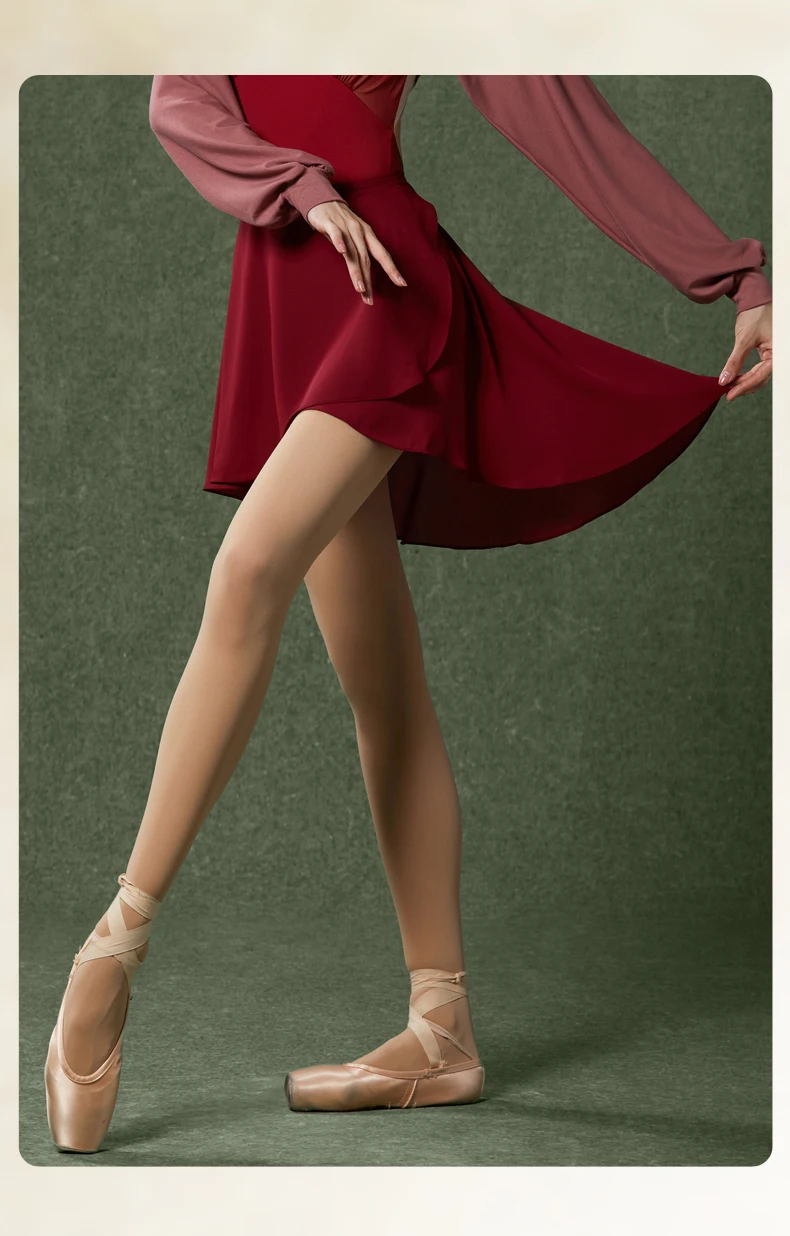 Ballet Dance Skirt Lace-Up One-Piece Skirt Dance Student Art Test Body Lotus Leaf Gauze Skirt Chiffon Skirt Tights Teacher Skirt